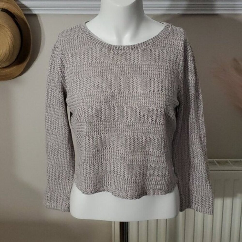 BUY 1 GET 1 FREE- Semi Crop Heathered Knit Top